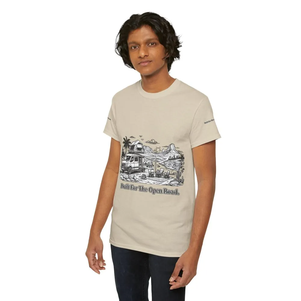 18174344298790255782_2048.jpeg Unisex Heavy Cotton Tee — "Built For The Open Road" Design Minimal-Line