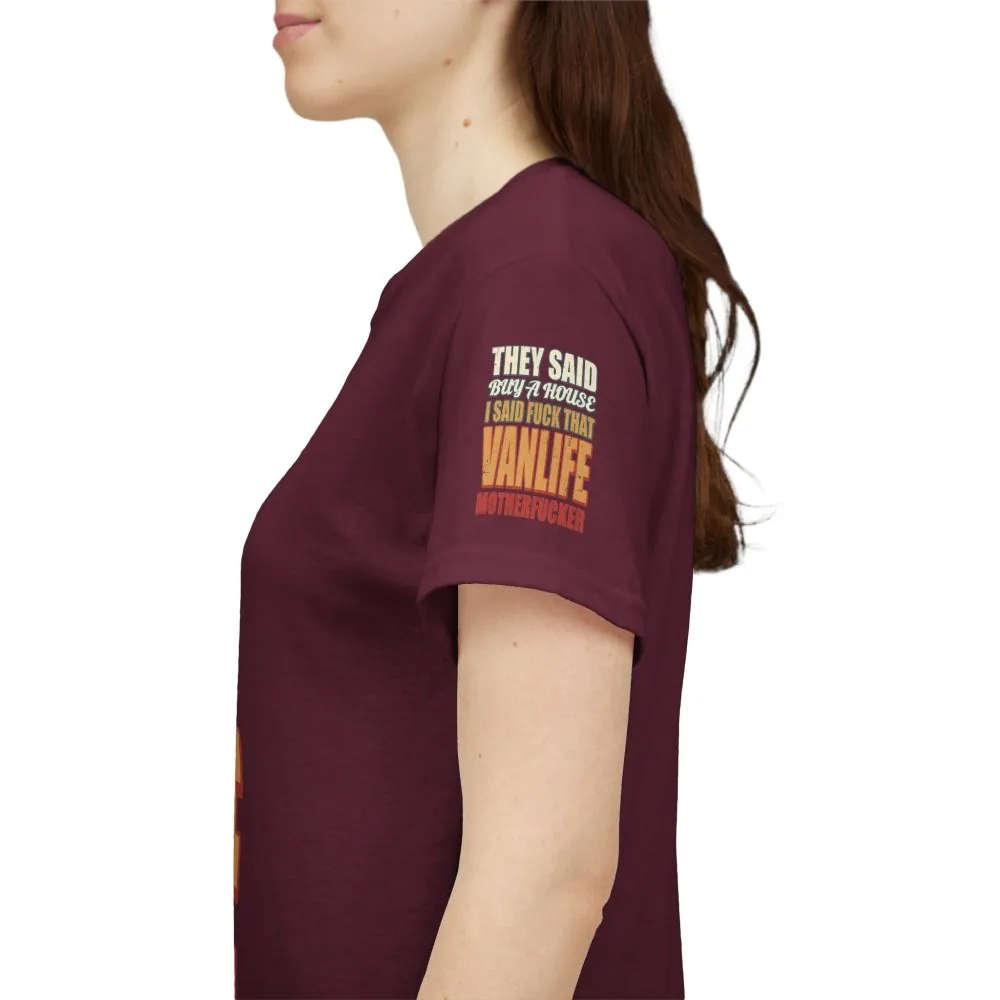 Unisex Heavy Cotton Tee — "They Said Buy A House" Design F**K-Line