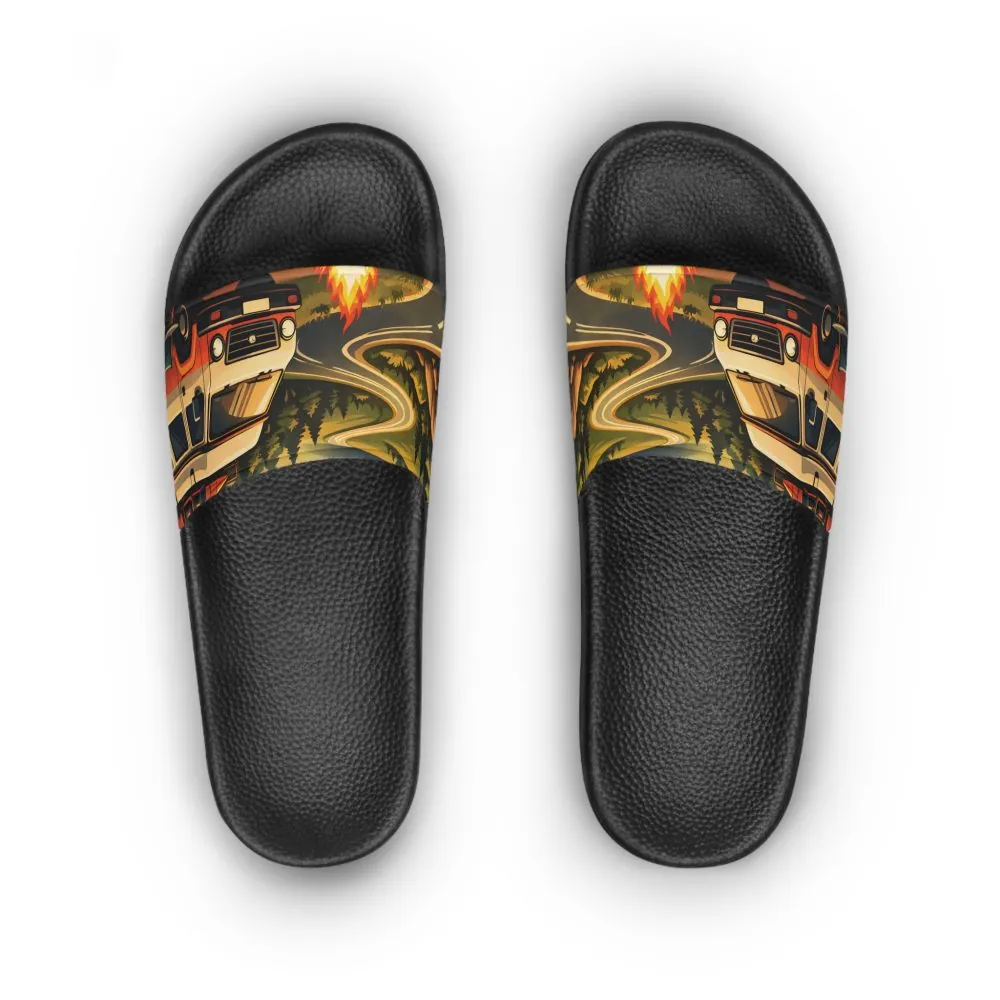 Women's Slide Sandals - Orange Camper Slides (Scenic-Line)