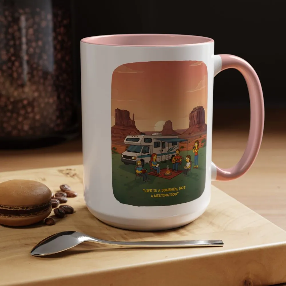 18182637830154796554_2048.jpeg Accent Coffee Mug (11, 15oz) — "Life Is A Journey-Not A Destination" Design Sitcom-Line