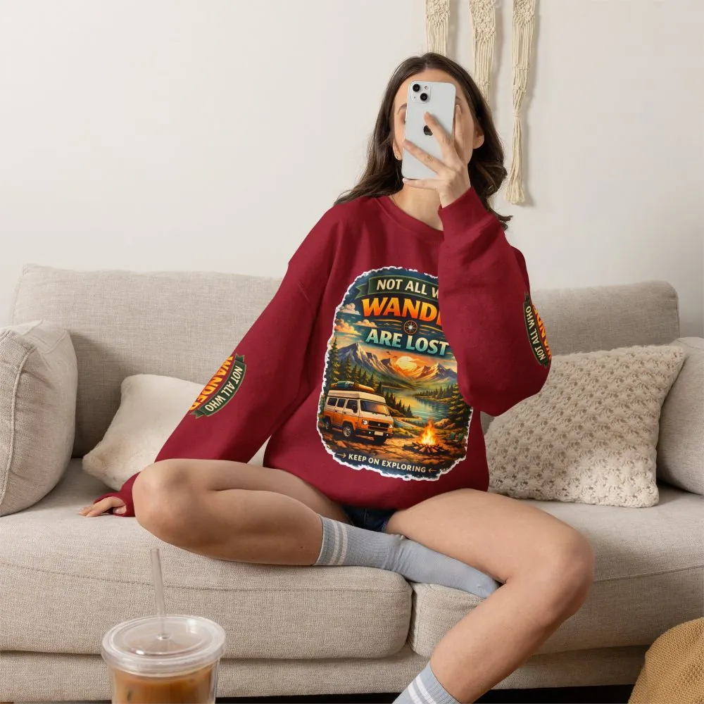 18186245225835070488_2048.jpeg Unisex Heavy Blend™ Crewneck Sweatshirt — "Not All Who Wander Are Lost" Design Scenic-Line