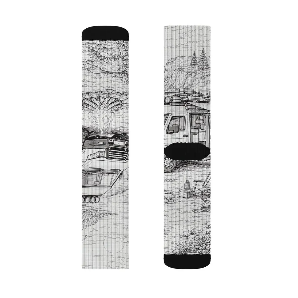 18196603040586311681_2048.jpeg Sublimation Socks — Retro Camper Roadtrip Crew Socks