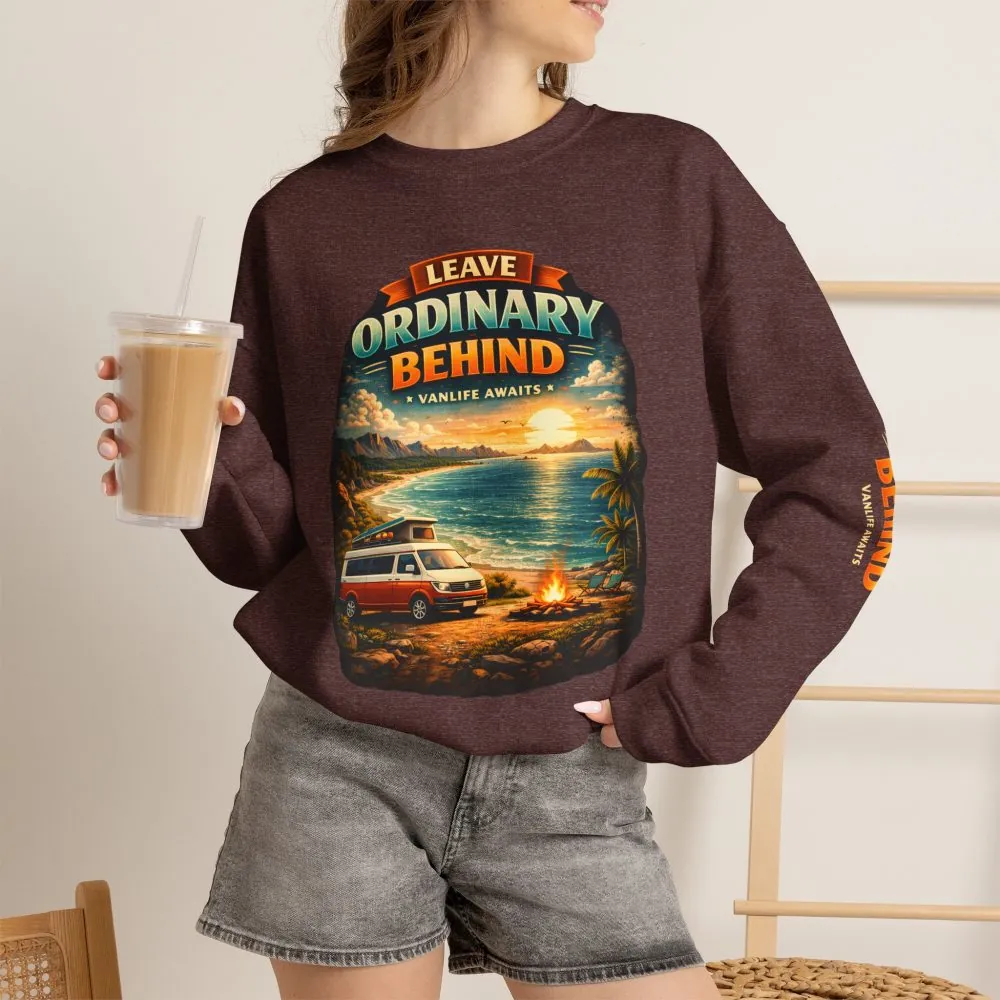 Unisex Heavy Blend™ Crewneck Sweatshirt — "Leave Ordinary Behind" Design Scenic-Line