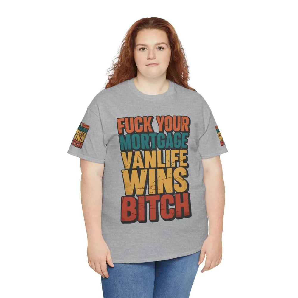 Unisex Heavy Cotton Tee — "Fuck Your Mortgage" Design F**K-Line