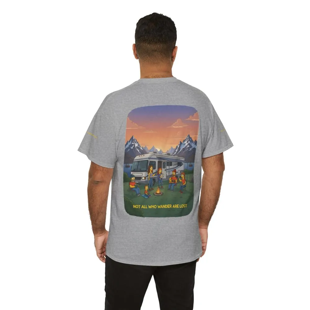 Unisex Heavy Cotton Tee — "Not All Who Wander Are Lost" Design Sitcom-Line