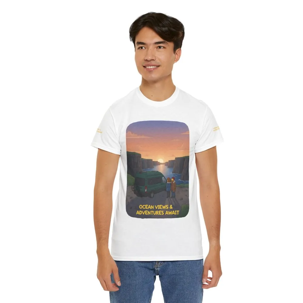 18224568947893462849_2048.jpeg Unisex Heavy Cotton Tee — "Ocean Views-Adventures Awaits" Design Sitcom-Line