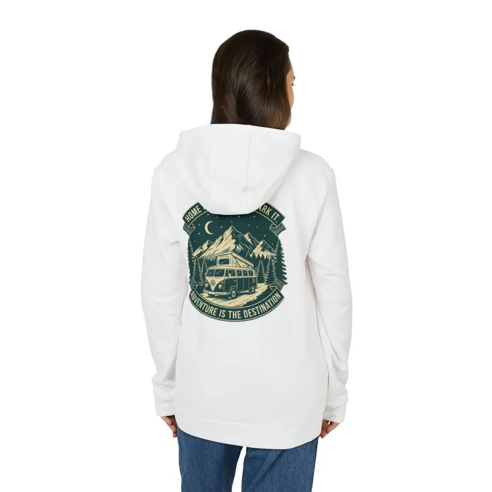 18230596784237255875_2048.jpeg Hoodie(Adidas) — "Home Is Where You Park It-Adventure is the destination" Outdoor Travel Pullover (Front + Back Printed)