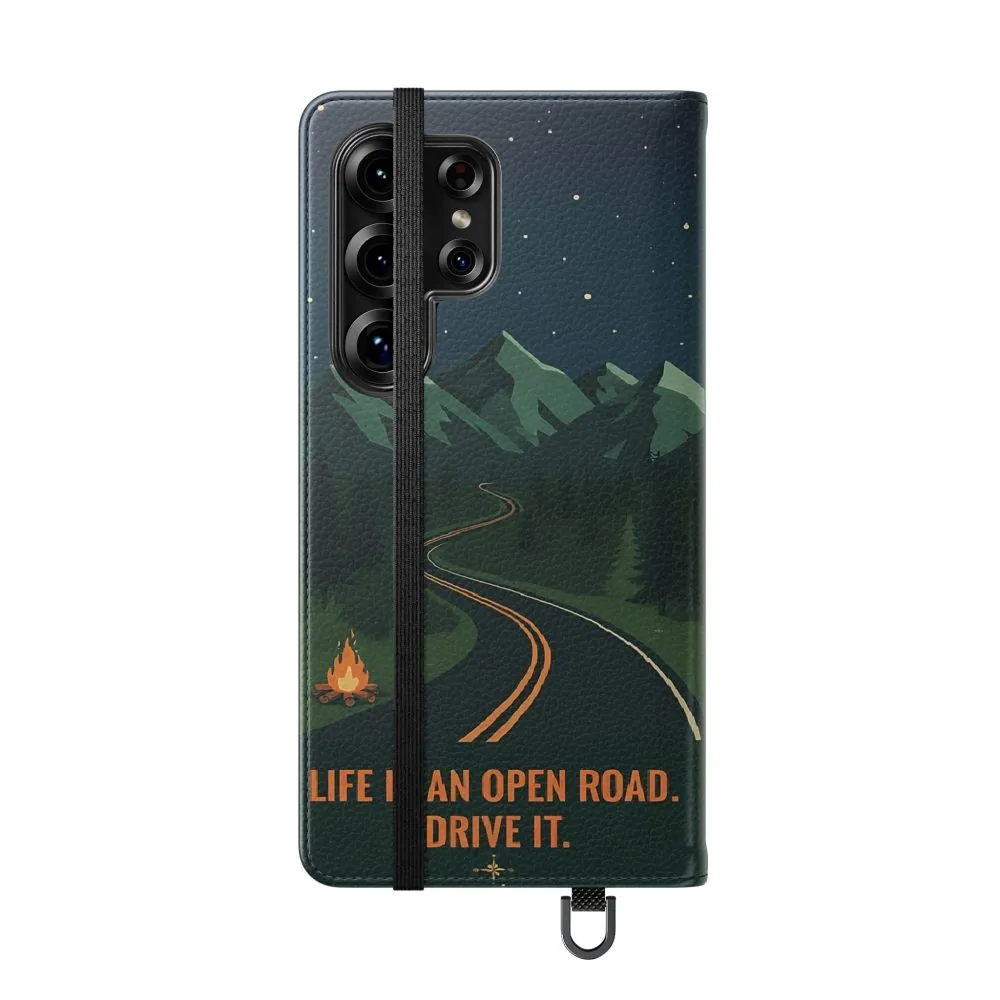 18235409216958738602_2048.jpeg Flip Phone Case — "Roam More Worry Less - Life Is An Open Road" Phone Wallet