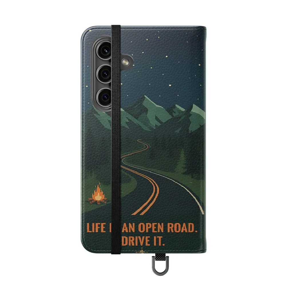 18247373340562676149_2048.jpeg Flip Phone Case — "Roam More Worry Less - Life Is An Open Road" Phone Wallet