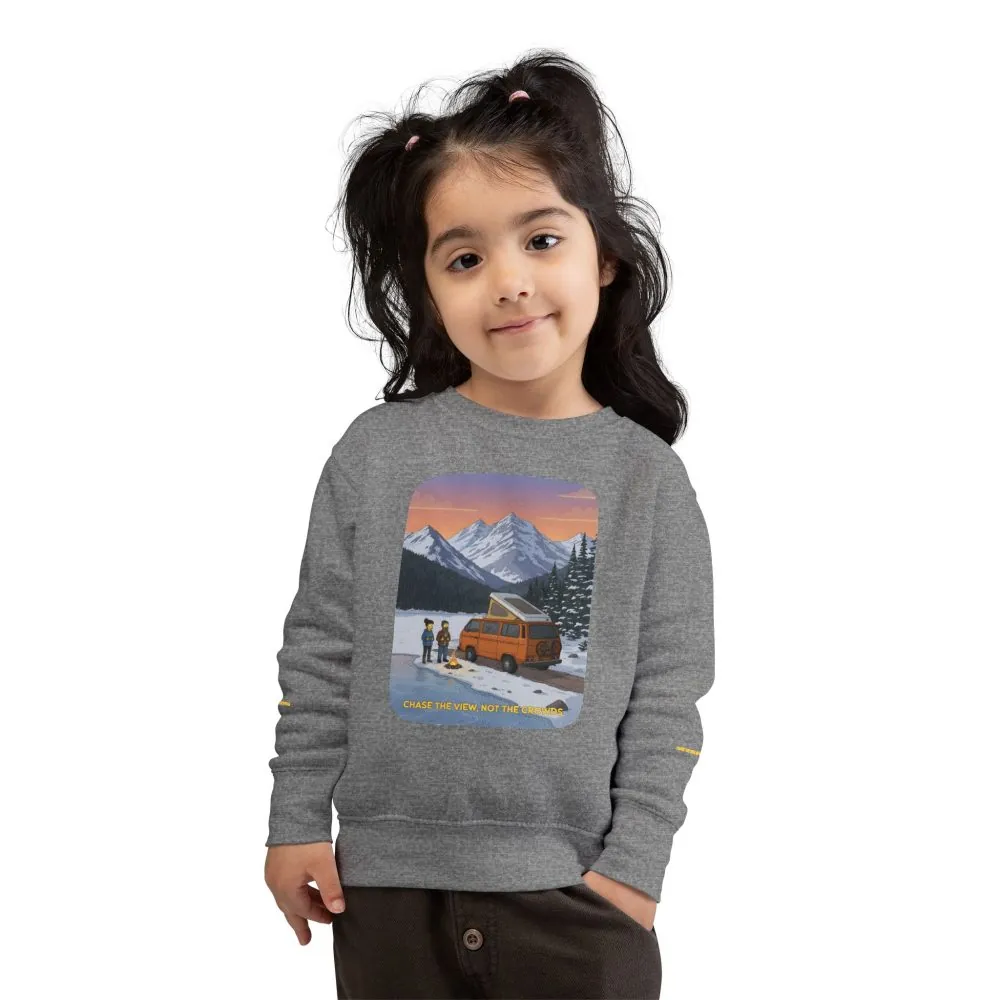 Toddler Sweatshirt - "Chase The Views-Not The Crowds" (Design Sitcom-Line)