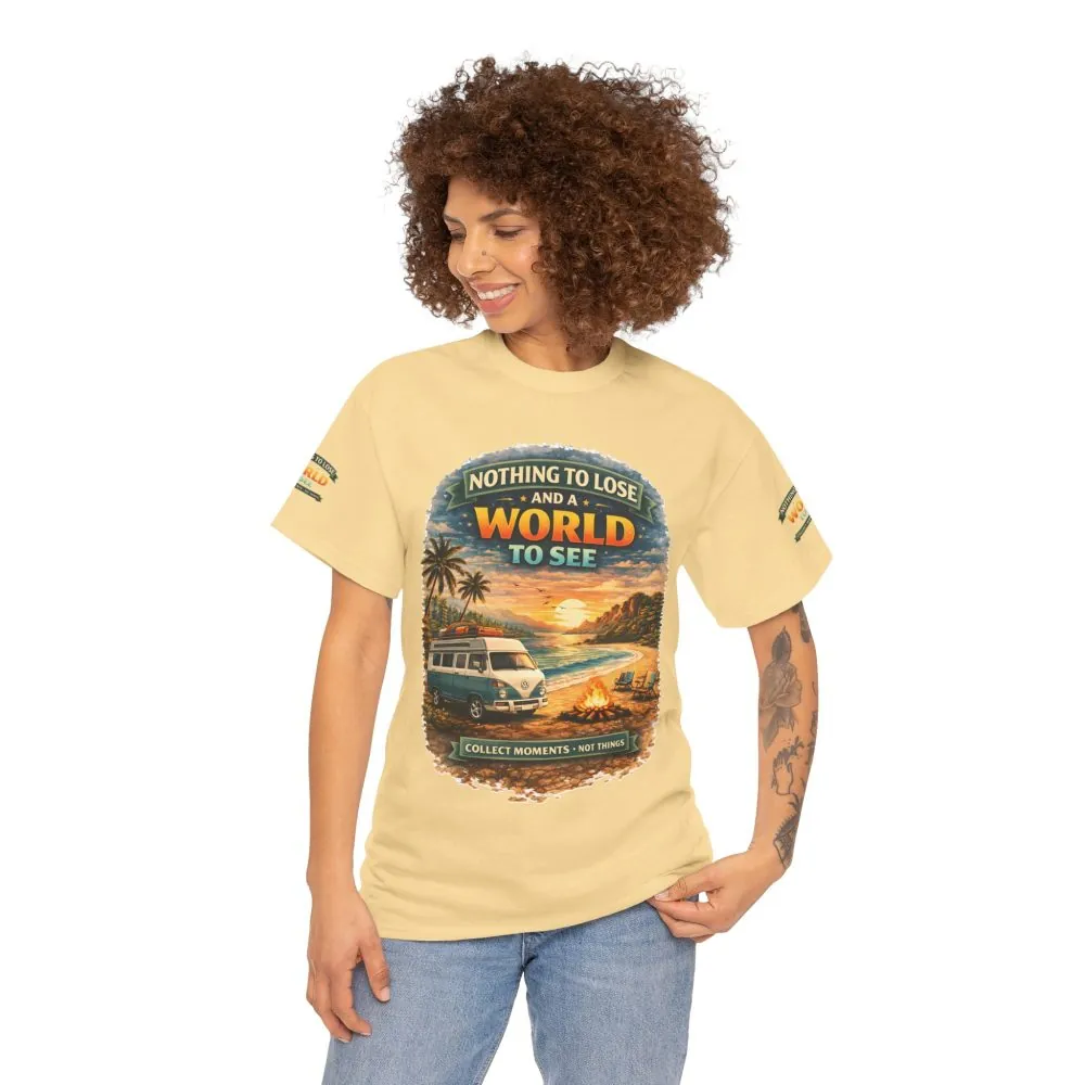 Unisex Heavy Cotton Tee — "Nothing To Lose " Design Scenic-Line