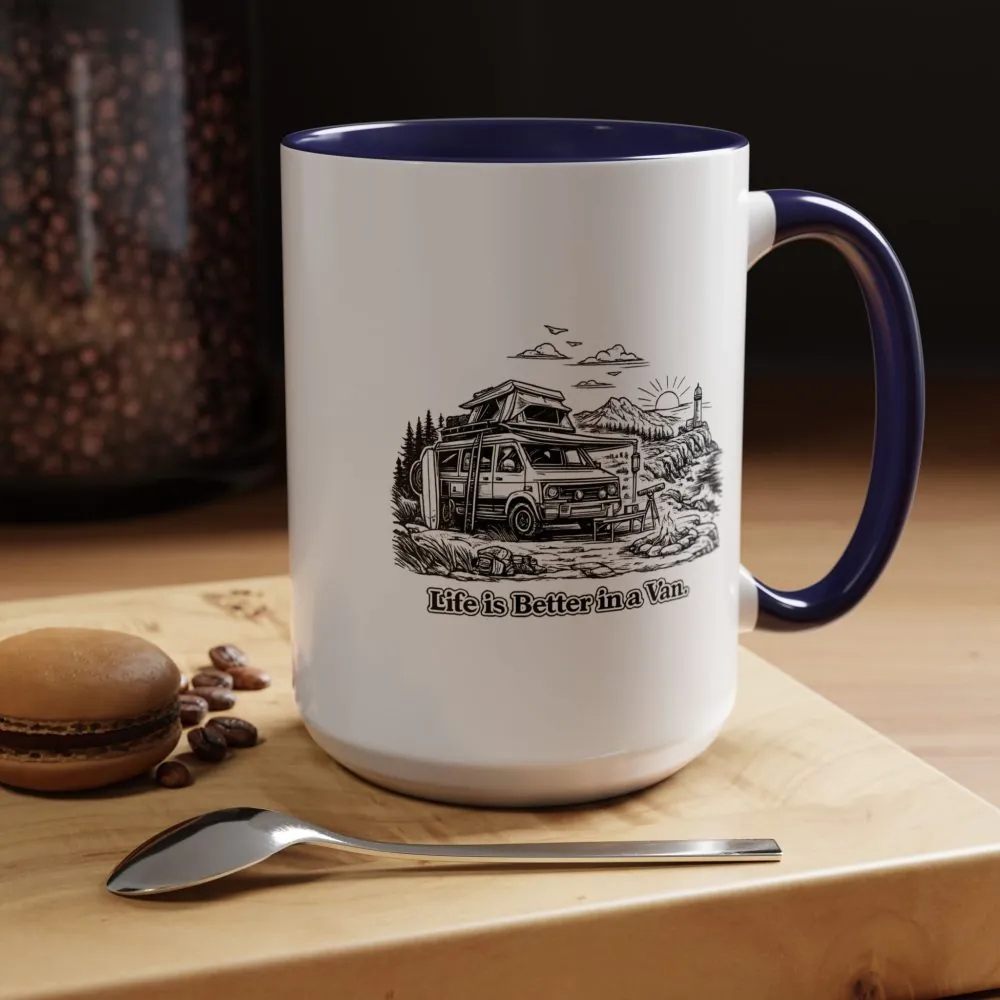 18271869583836011330_2048.jpeg Accent Coffee Mug (11, 15oz) — "Life Is Better In A Van" Design Minimal-Line