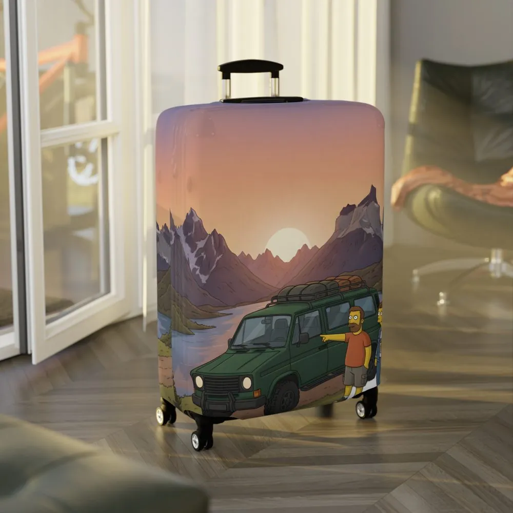 Luggage Cover — Adventure Camper Sketch Travel Suitcase(Design Sitcom-Line)