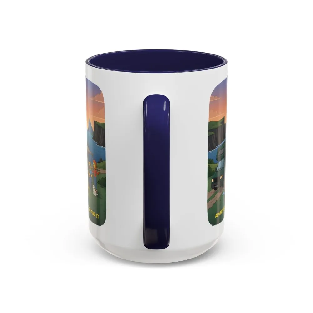 18280923501618956354_2048.jpeg Accent Coffee Mug (11, 15oz) — "Adventure Awaits-Go Find It"" Design Sitcom-Line