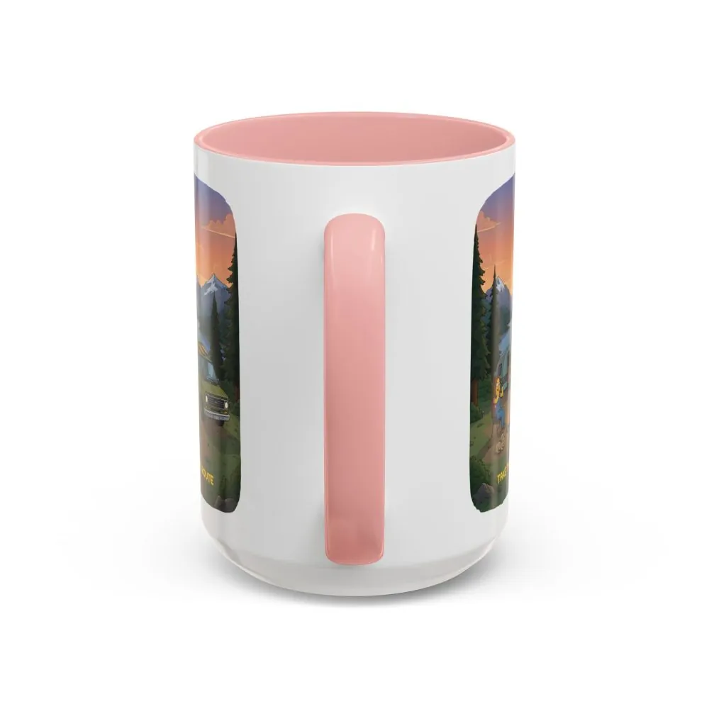 18301224129172937677_2048.jpeg Accent Coffee Mug (11, 15oz) — "Take The Scenic Route" Design Sitcom-Line