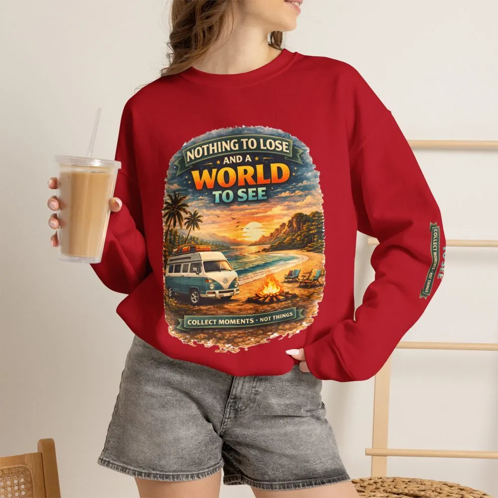 Unisex Heavy Blend™ Crewneck Sweatshirt — "Nothing To Lose" Design Scenic-Line