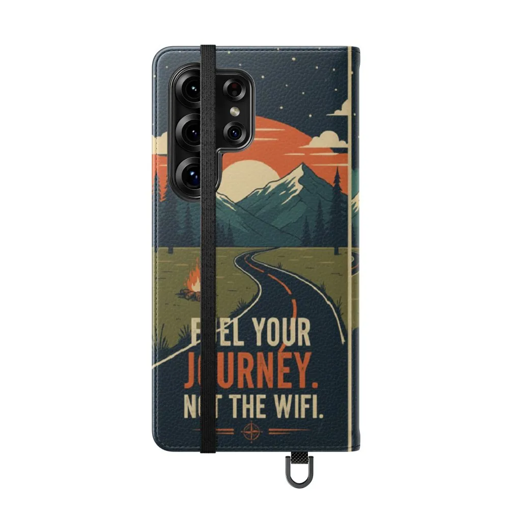 Flip Phone Case — "Fuel Your Journey, Not the Wifi" Wallet Cover