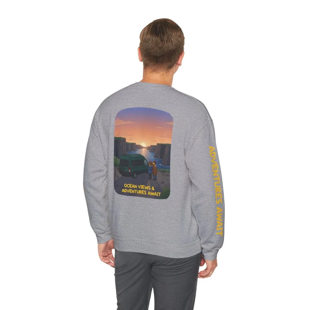 18310075626619921779_2048.jpeg Unisex Heavy Blend™ Crewneck Sweatshirt — "Ocean Views-Adventures Awaits" Design Sitcom-Line