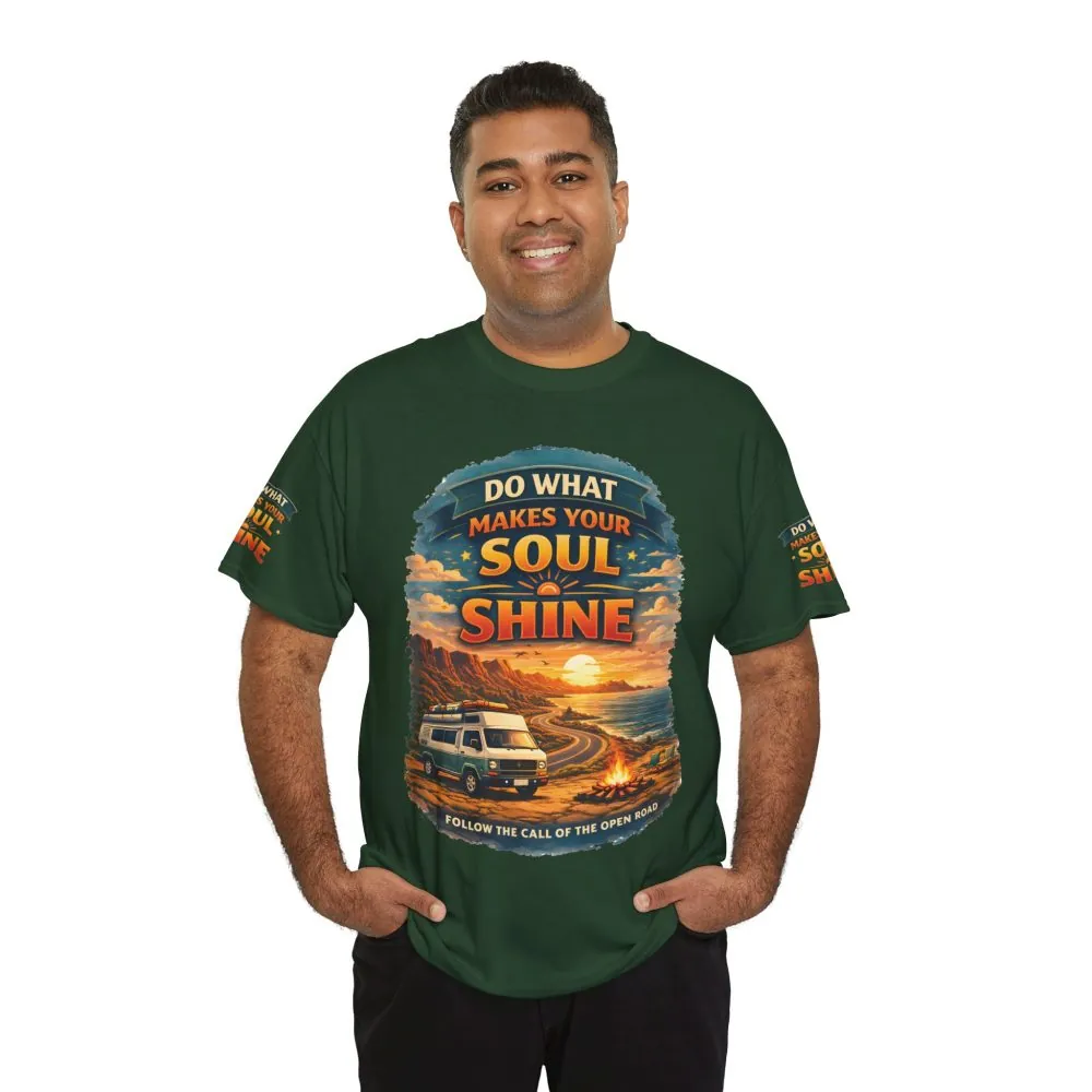 Unisex Heavy Cotton Tee — "Do What Makes Your Soul Shine" Design Scenic-Line