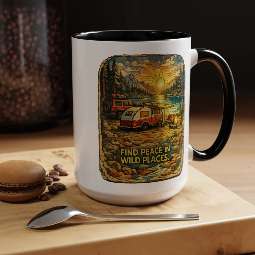 18315141498601337433_2048.jpeg Accent Coffee Mug (11, 15oz) — "Find Peace In Wild Places" Design Cubic-Line