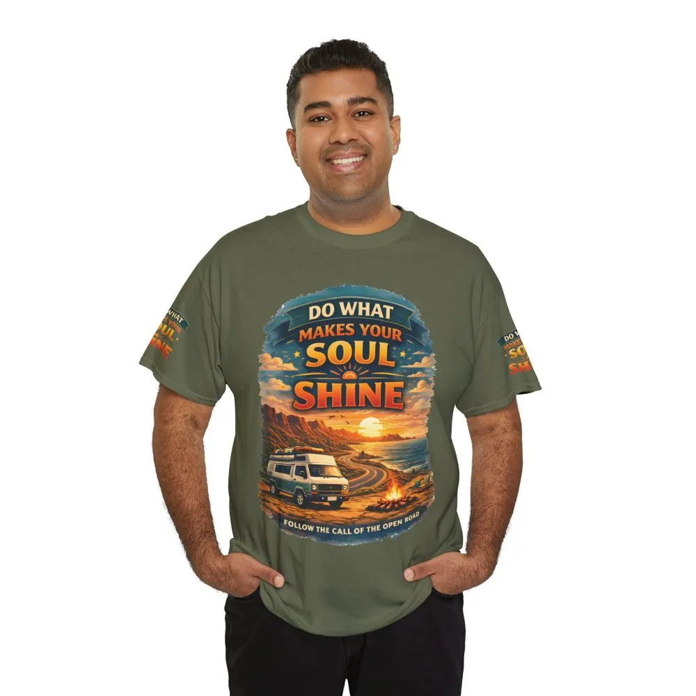 Unisex Heavy Cotton Tee — "Do What Makes Your Soul Shine" Design Scenic-Line