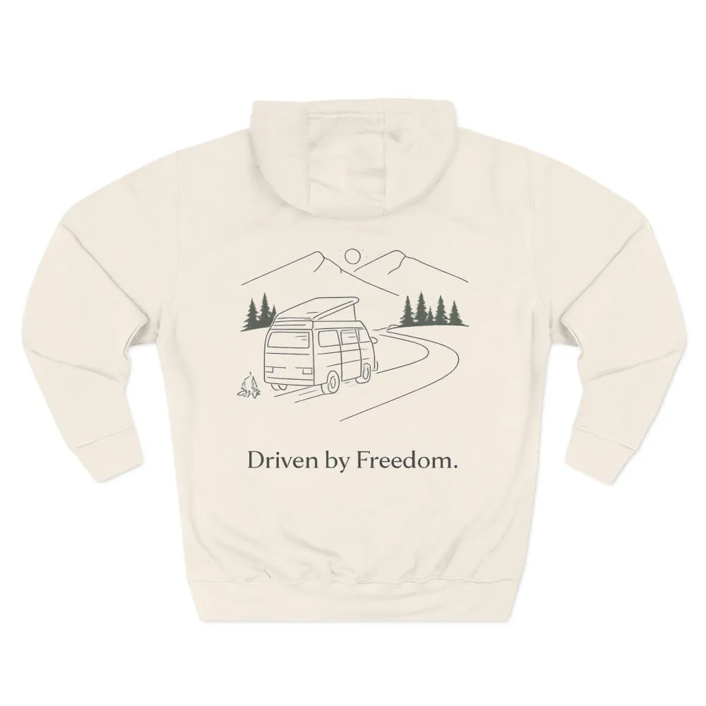 18324815396872664566_2048.jpeg Three-Panel Fleece Hoodie - "Driven By Freedom" Design Minimal-Line