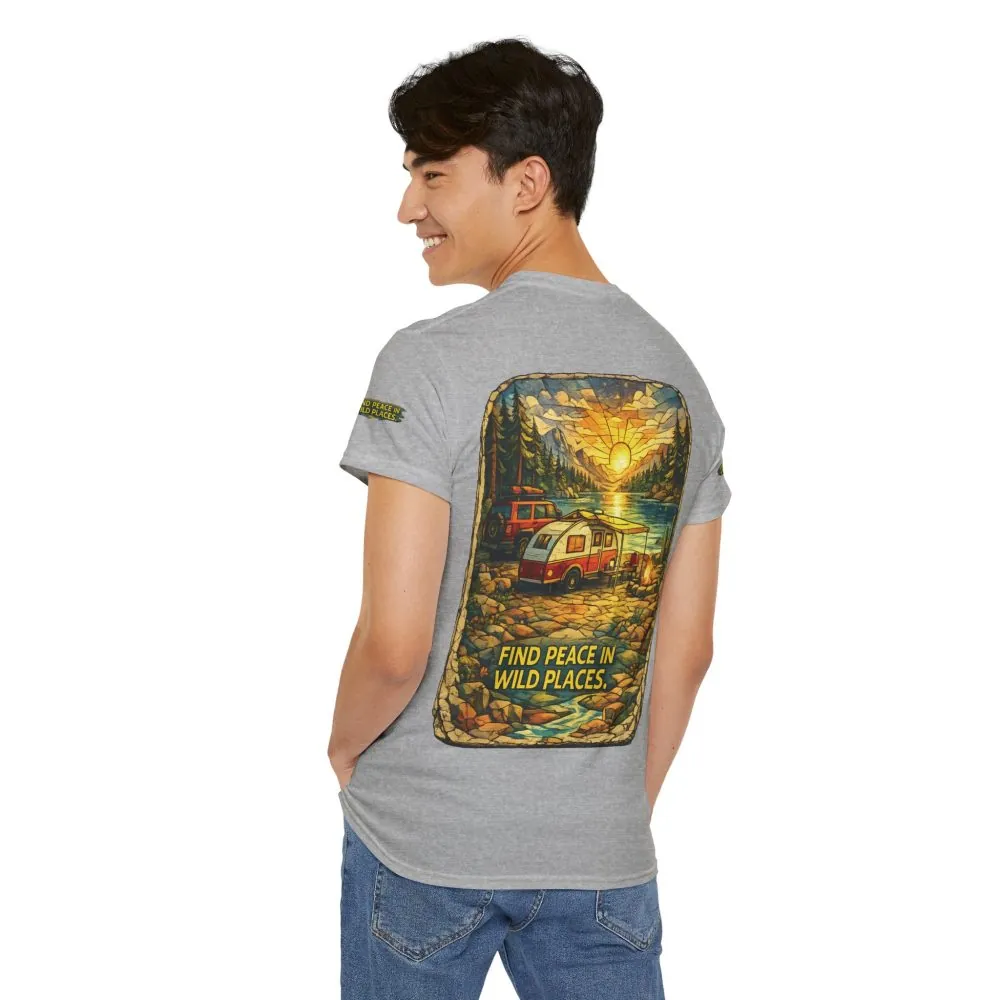 18326002625960767995_2048.jpeg Unisex Heavy Cotton Tee — "Find Peace In Wild Places" Design Cubic-Line
