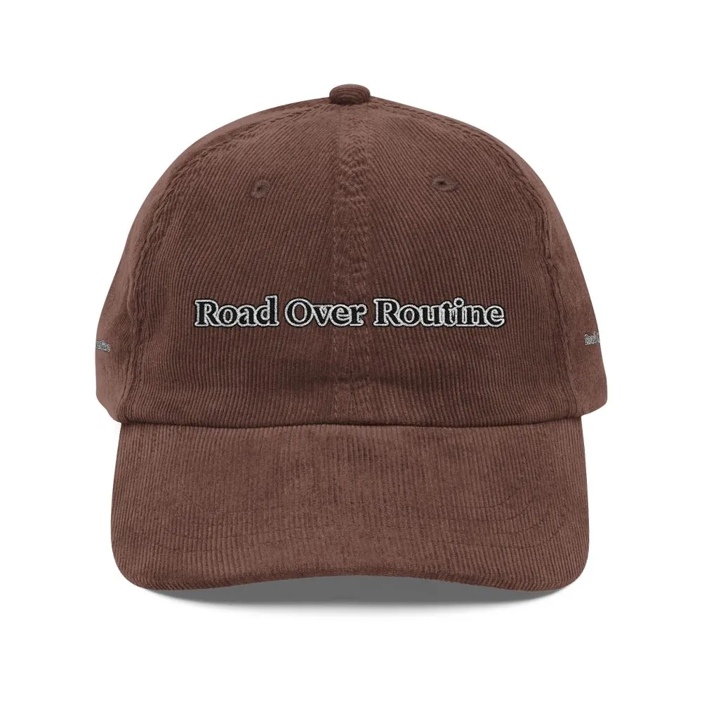 18338392583812195706_2048.jpeg Vintage Corduroy Cap (Embroidery) — "Road over Routine" Embroidered Hat