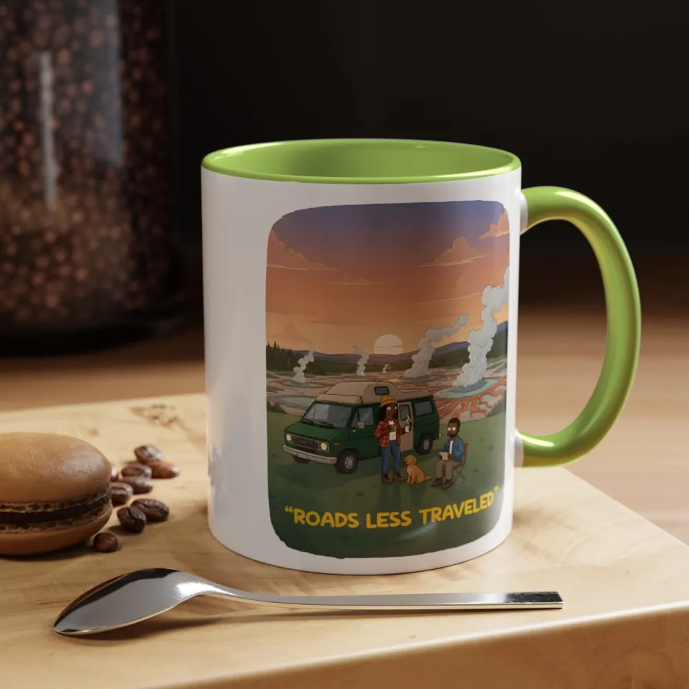 Accent Coffee Mug (11, 15oz) — "Roads Less Traveled" Design Sitcom-Line