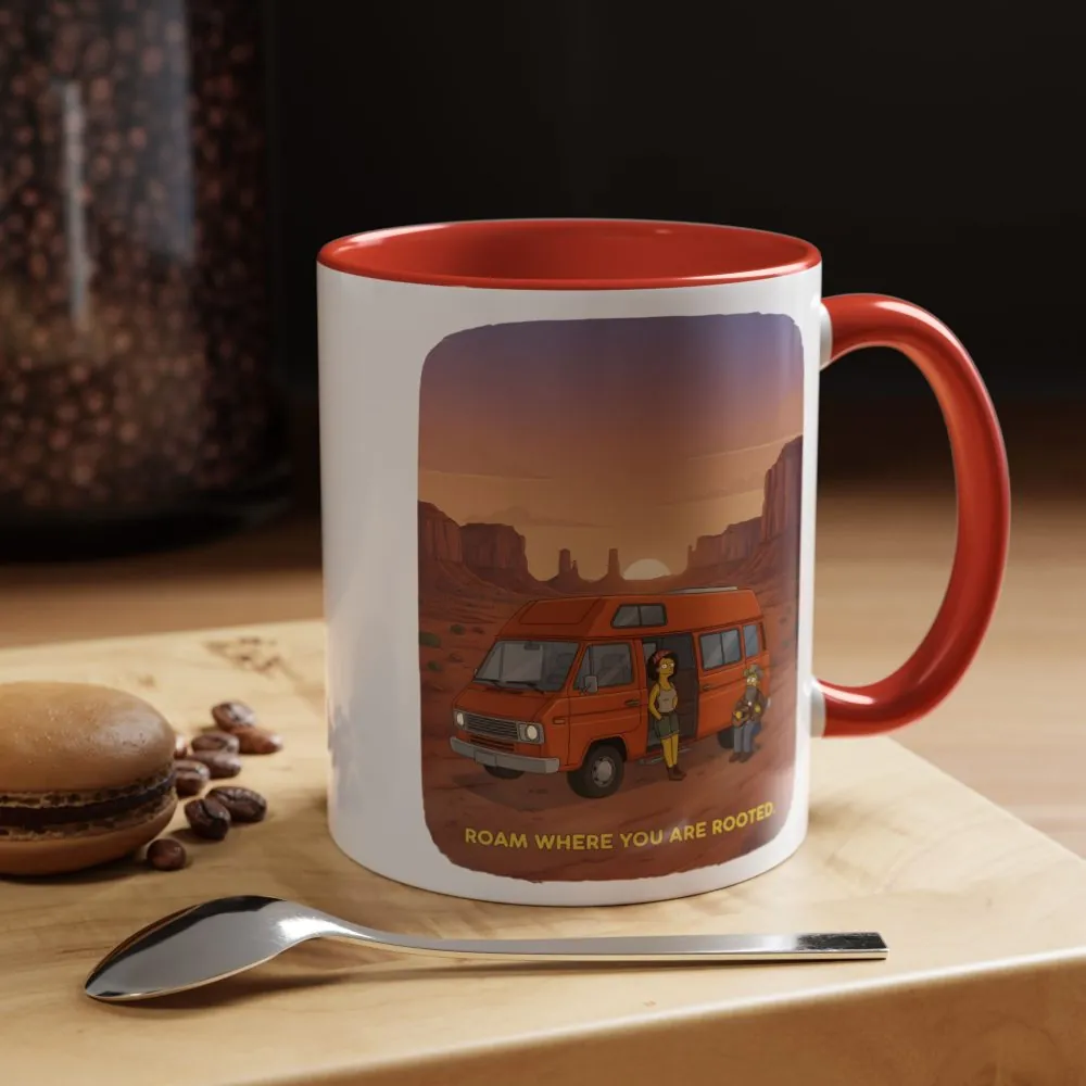 18354883795246317874_2048.jpeg Accent Coffee Mug (11, 15oz) — "Roam Where You Are Rooted" Design Sitcom-Line
