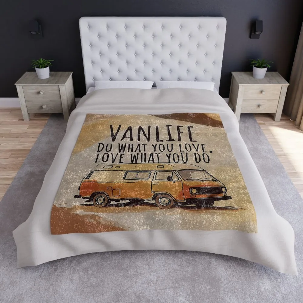 Crushed Velvet Blanket — "Do What You Love, Love What You Do" Cozy Throw