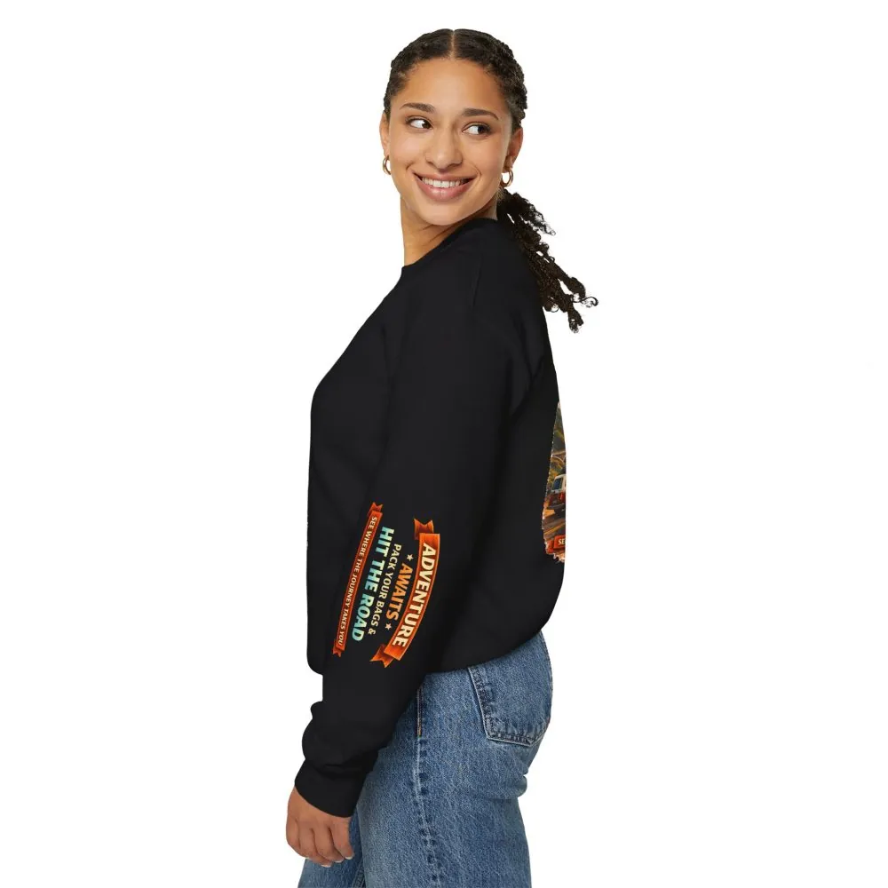 18355440144293444446_2048.jpeg Unisex Heavy Blend™ Crewneck Sweatshirt — "Adventure Awaits-Pack Your Bags" Design Scenic-Line