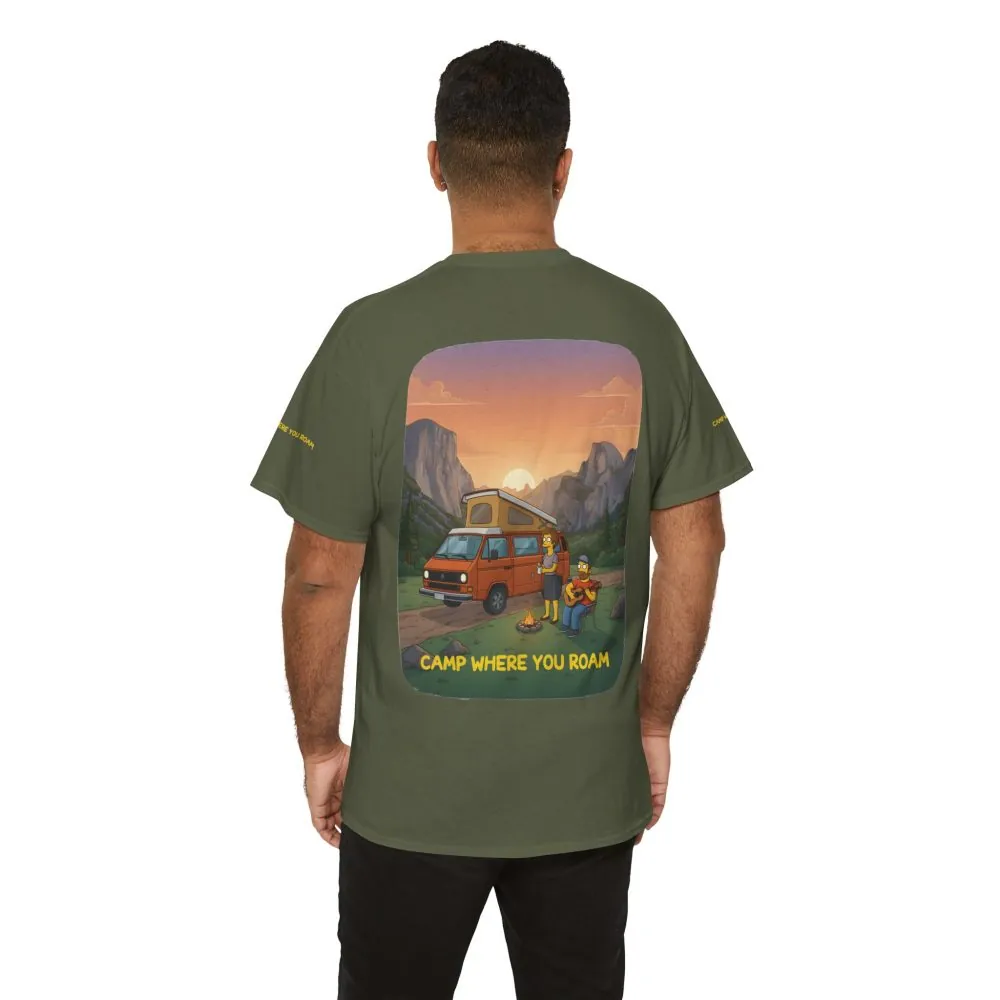 Unisex Heavy Cotton Tee — "Camp Where You Roam" Design Sitcom-Line