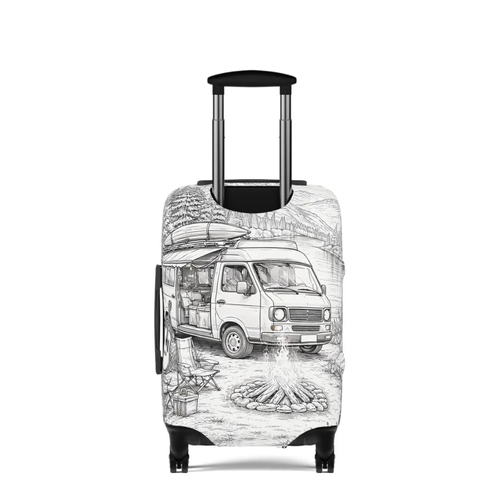 18379378052096155397_2048.jpeg Luggage Cover — Adventure Camper Sketch Travel Suitcase