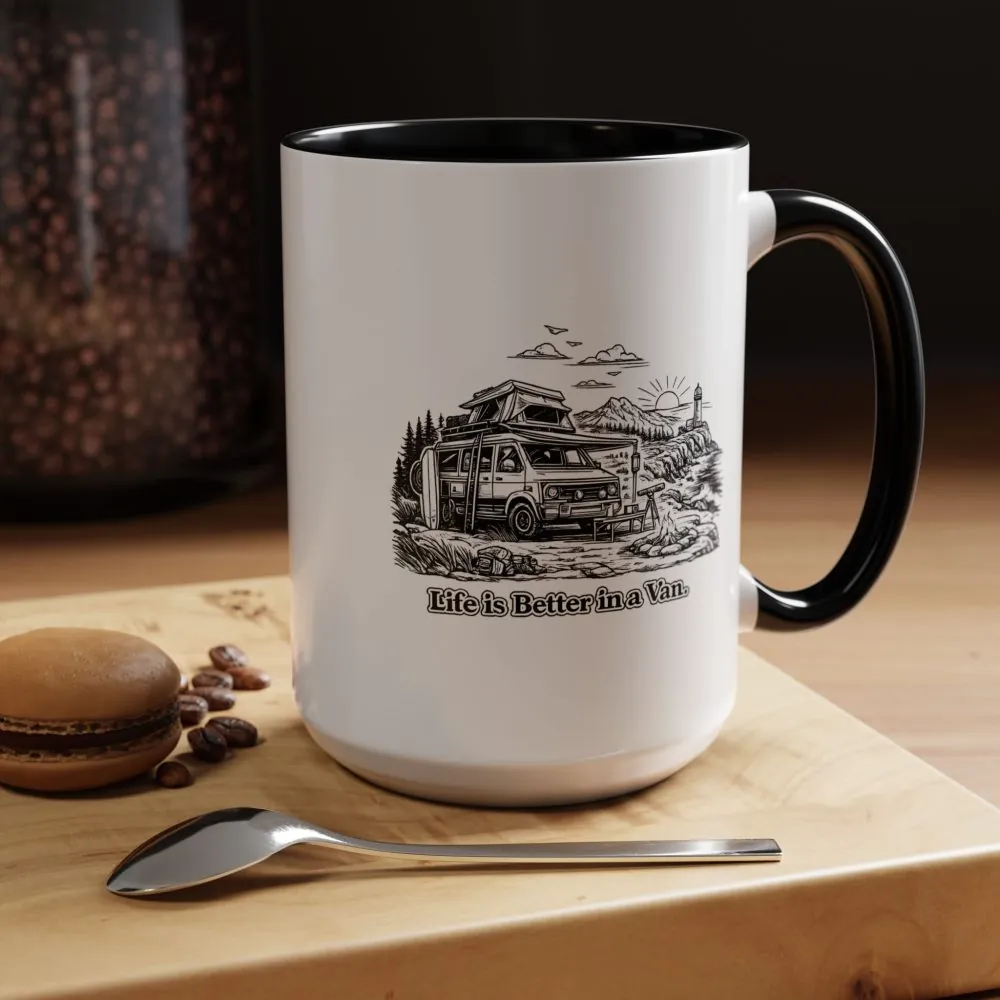 18405244503687188802_2048.jpeg Accent Coffee Mug (11, 15oz) — "Life Is Better In A Van" Design Minimal-Line