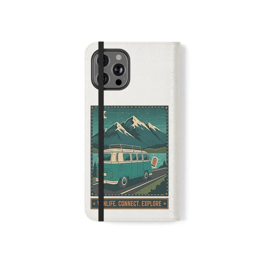 18419071080500492279_2048.jpeg Flip Phone Case — “WiFi Where the Roam Is” Vanlife Wallet Case