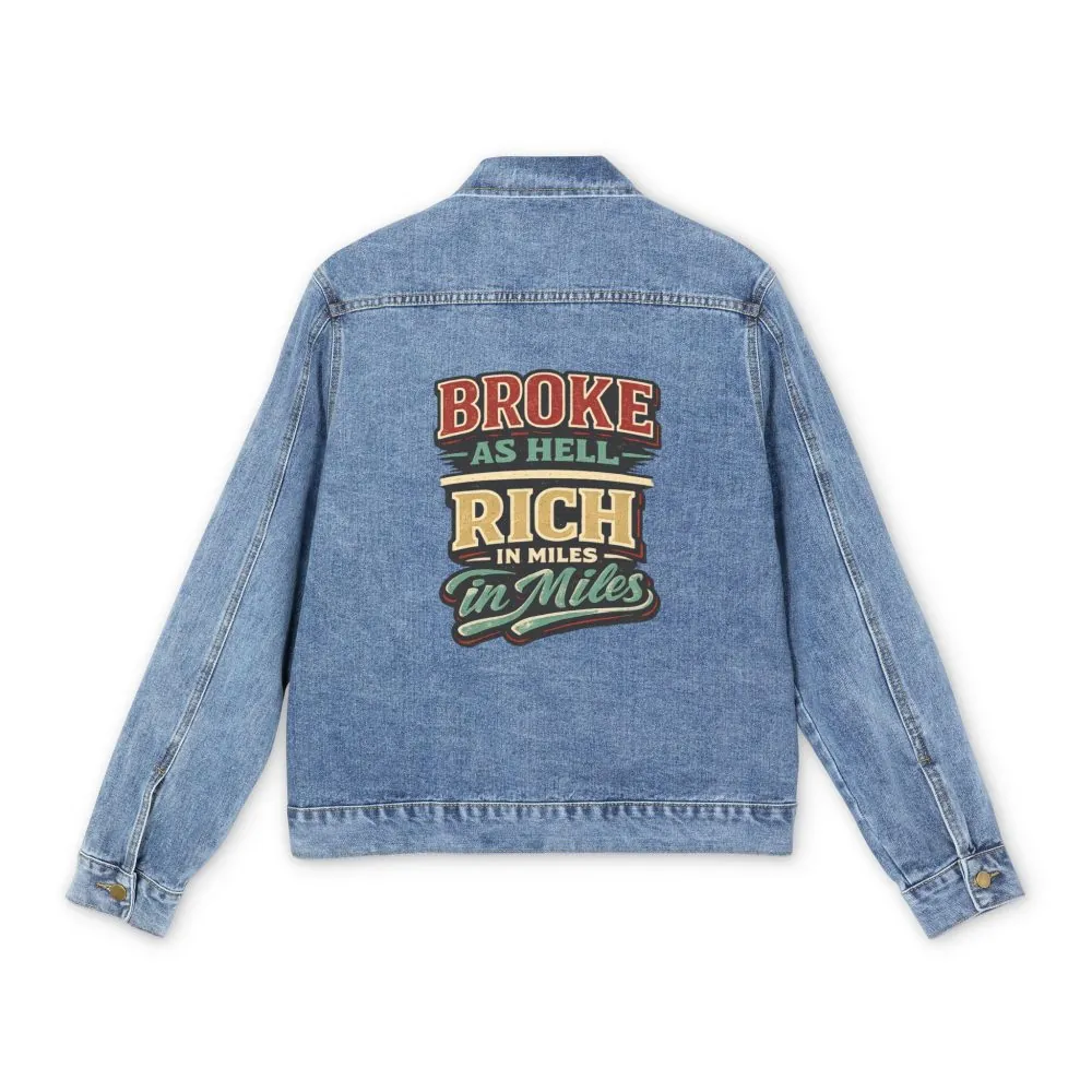 Men's Denim Jacket — "Broke As Hell" Design F**K-Line