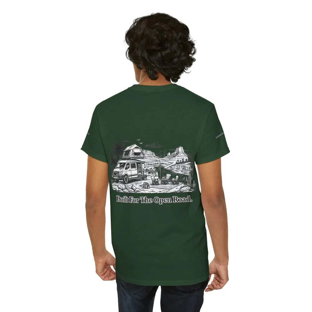 18423730085428454700_2048.jpeg Unisex Heavy Cotton Tee — "Built For The Open Road" Design Minimal-Line