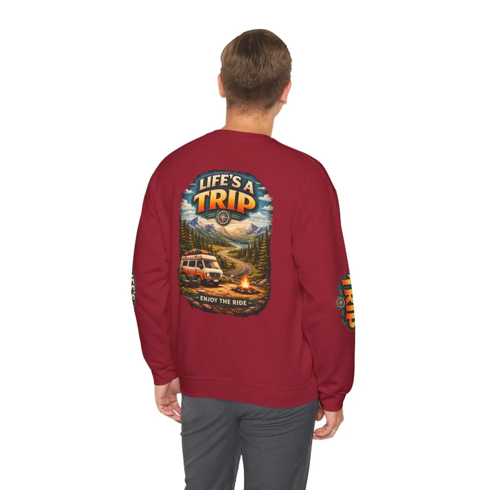 Unisex Heavy Blend™ Crewneck Sweatshirt — "Life s A Trip" Design Scenic-Line