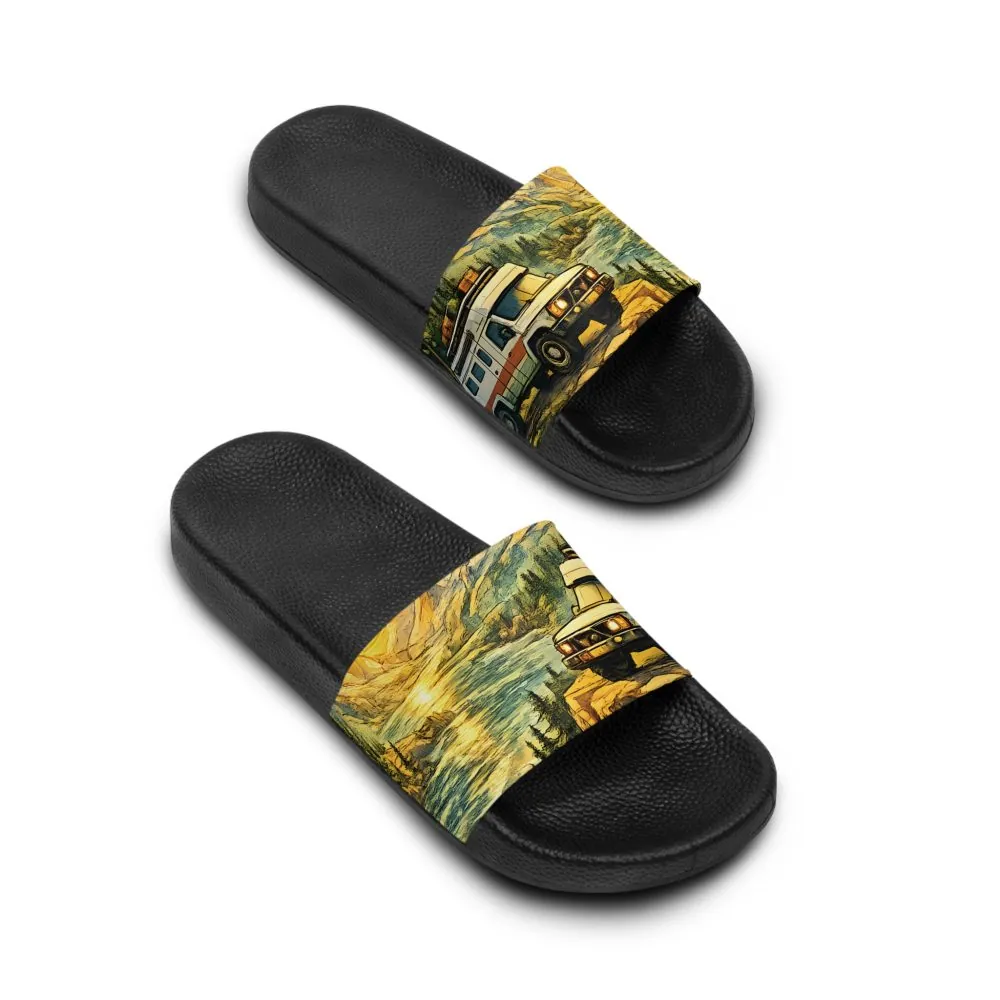 18428749616719340606_2048.jpeg Women's Slide Sandals - Retro Camper Van Slides (Cubic-Line)