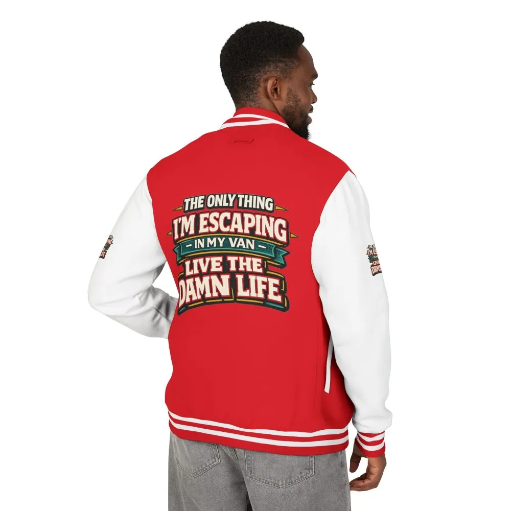 Unisex Heavyweight Letterman Jacket — "The Only Thing I´m Escaping" Design F**K-Line