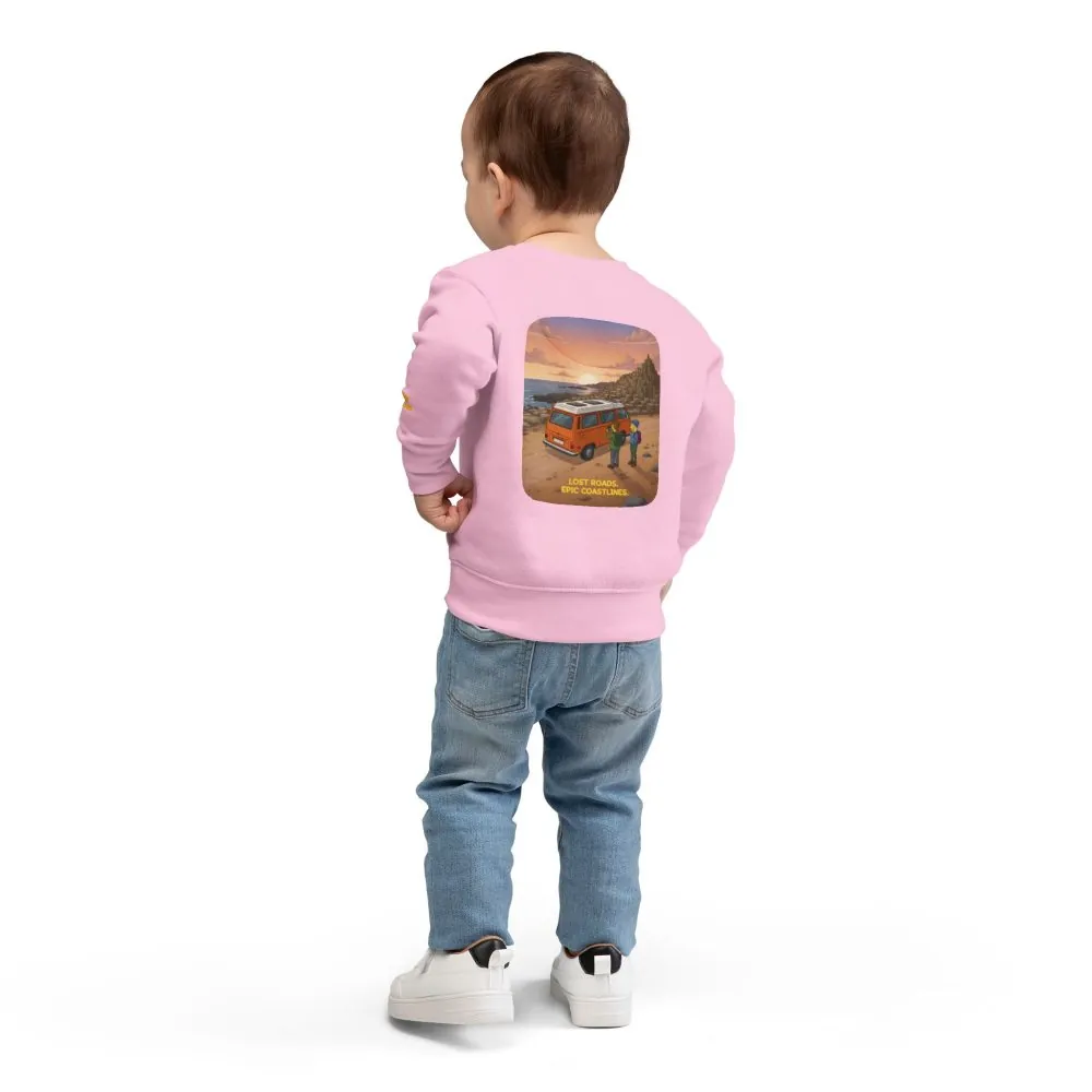 1856493959680399536_2048.jpeg Toddler Sweatshirt - "Lost Roads Epic Coastlines" (Design Sitcom-Line)