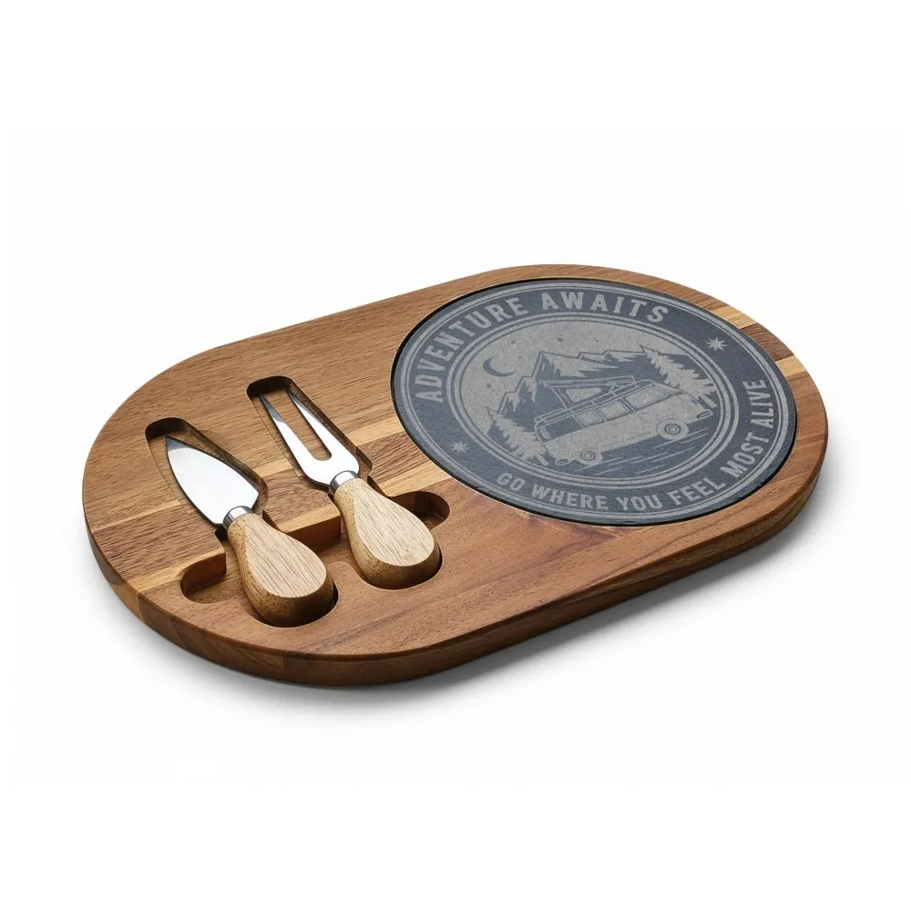 Engraved Charcuterie Board - "Adventure Awaits-Go Where You Feel Most Alive" (4 Variants Available)