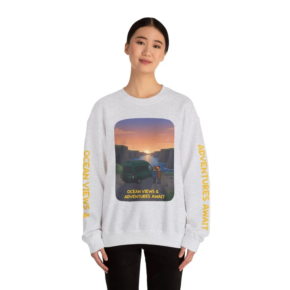 1862327352018569259_2048.jpeg Unisex Heavy Blend™ Crewneck Sweatshirt — "Ocean Views-Adventures Awaits" Design Sitcom-Line