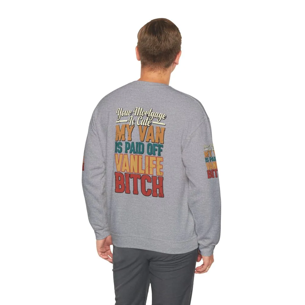 Unisex Heavy Blend™ Crewneck Sweatshirt — "Your Mortgage Is Cute" Design F**K-Line