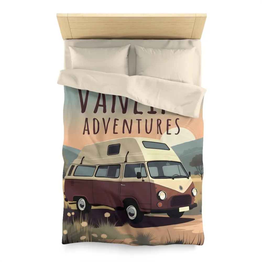 1873563781600822791_2048.jpeg Duvet Cover — "Vanlife Adventures" Vintage Camper Van Bedding for Travel Lovers