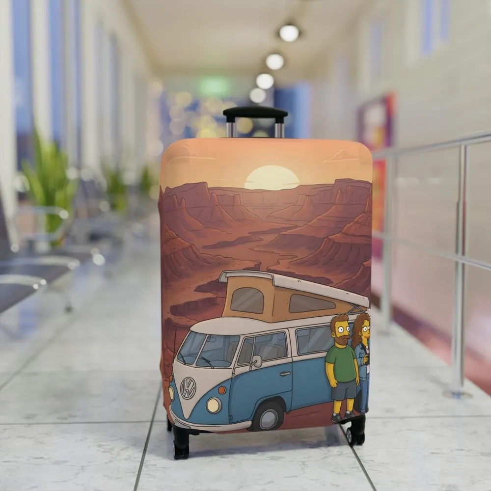 Luggage Cover — Adventure Camper Sketch Travel Suitcase(Design Sitcom-Line)