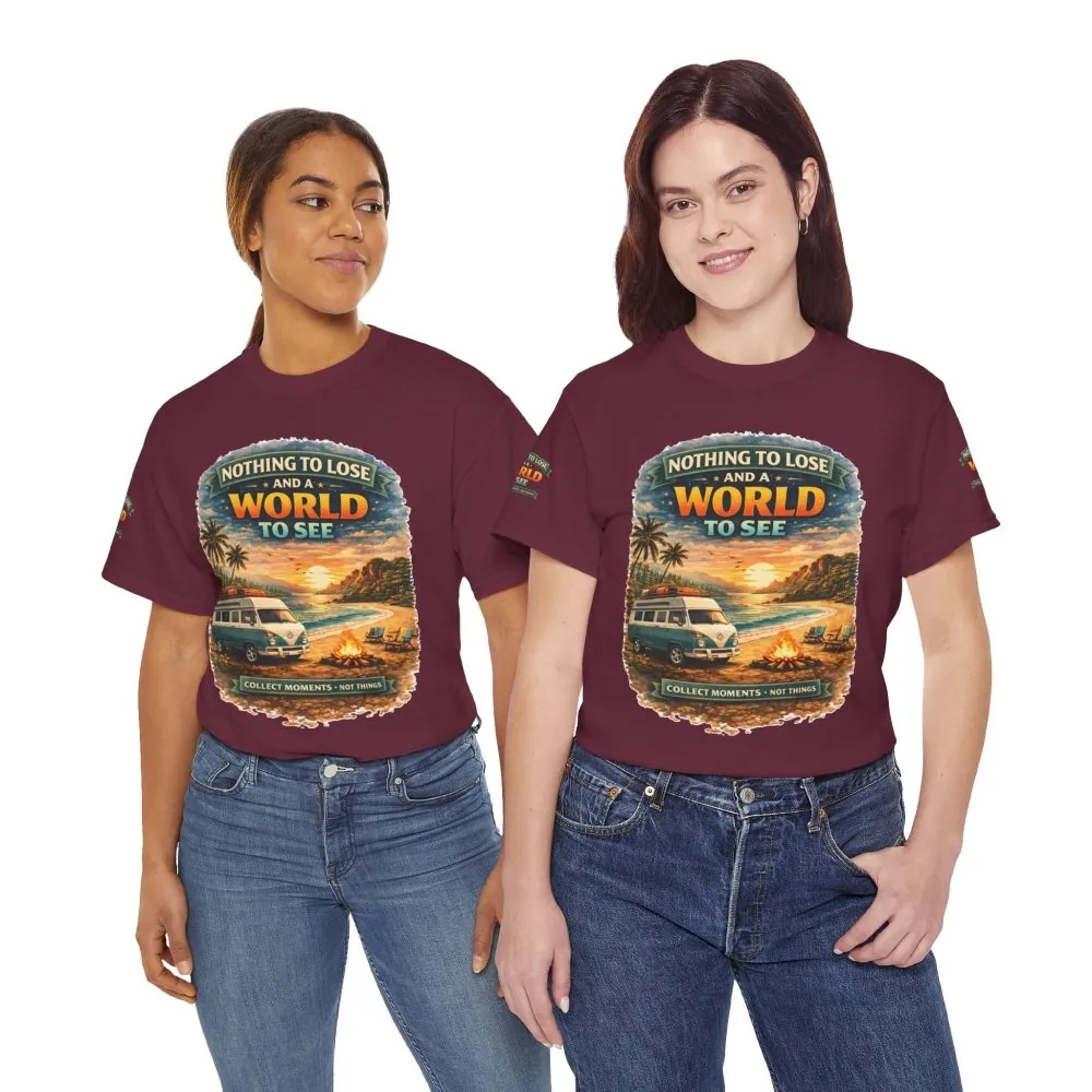 Unisex Heavy Cotton Tee — "Nothing To Lose " Design Scenic-Line