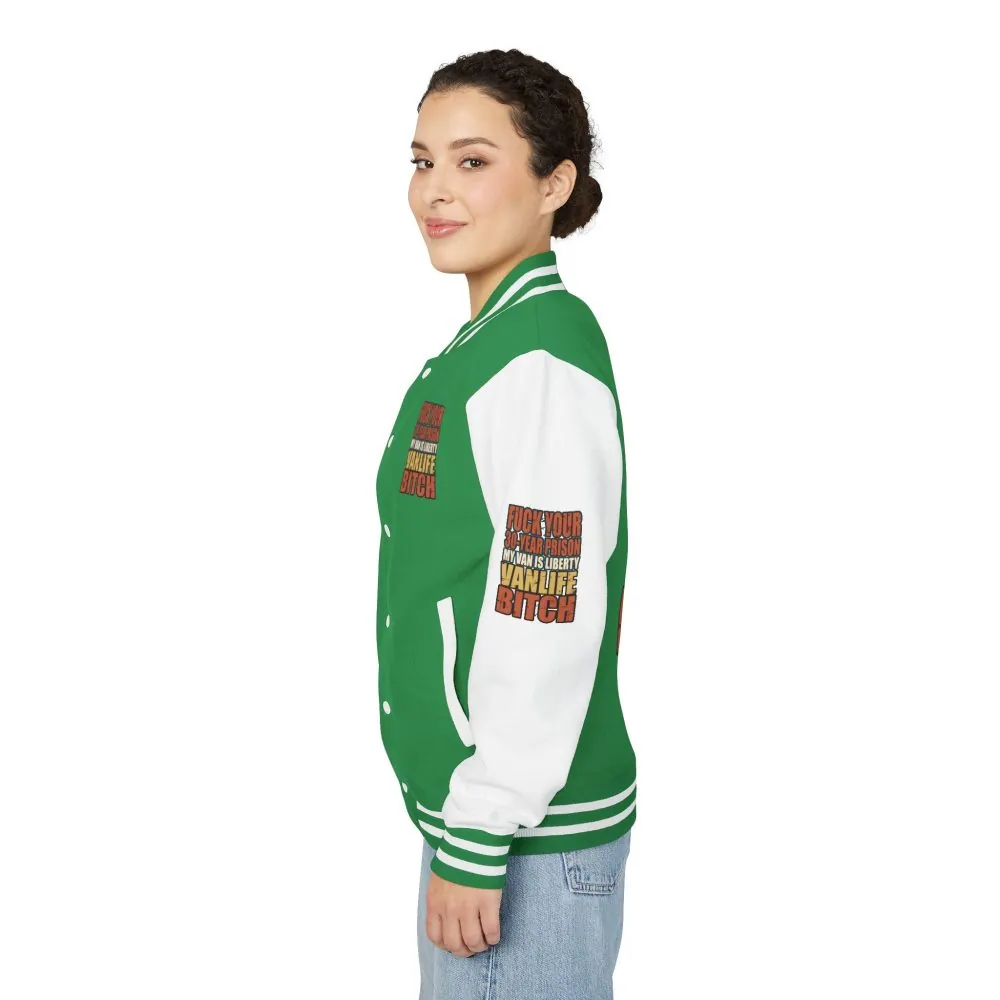 Unisex Heavyweight Letterman Jacket — "Fuck Your 30 Year" Design F**K-Line