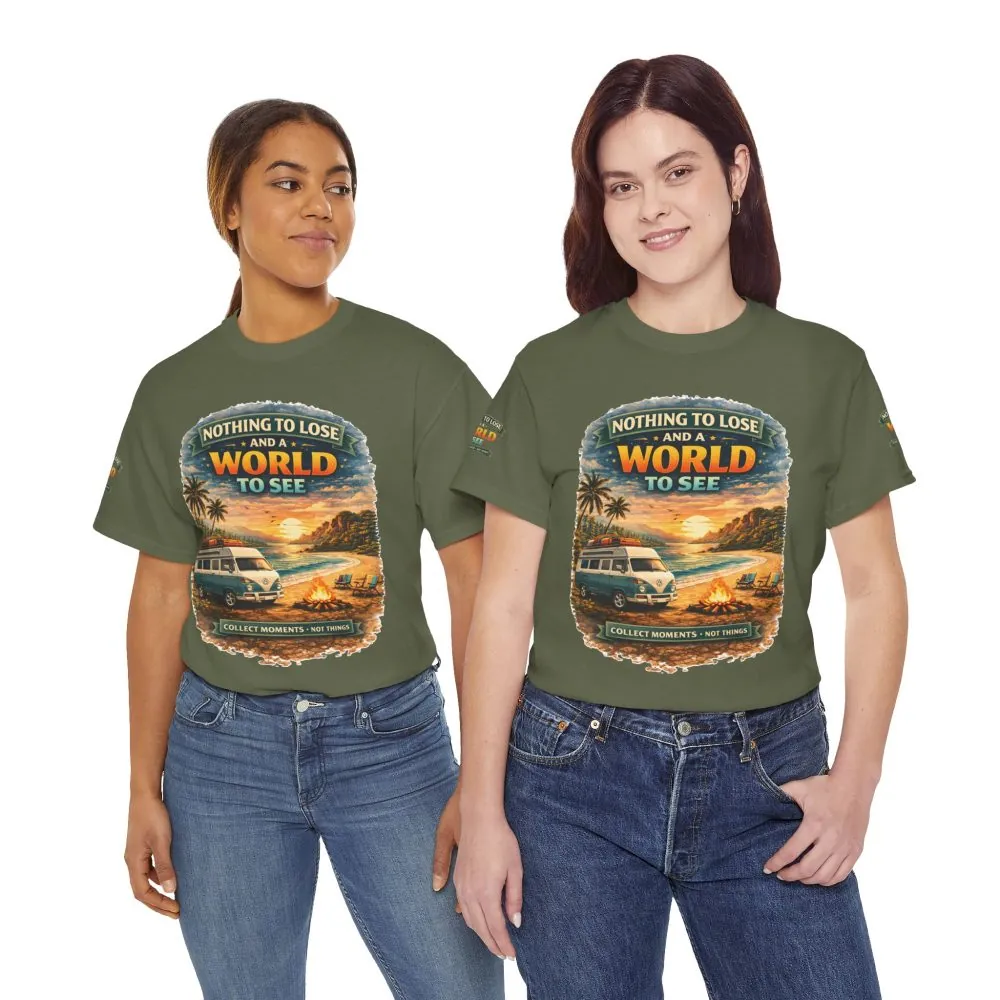 Unisex Heavy Cotton Tee — "Nothing To Lose " Design Scenic-Line
